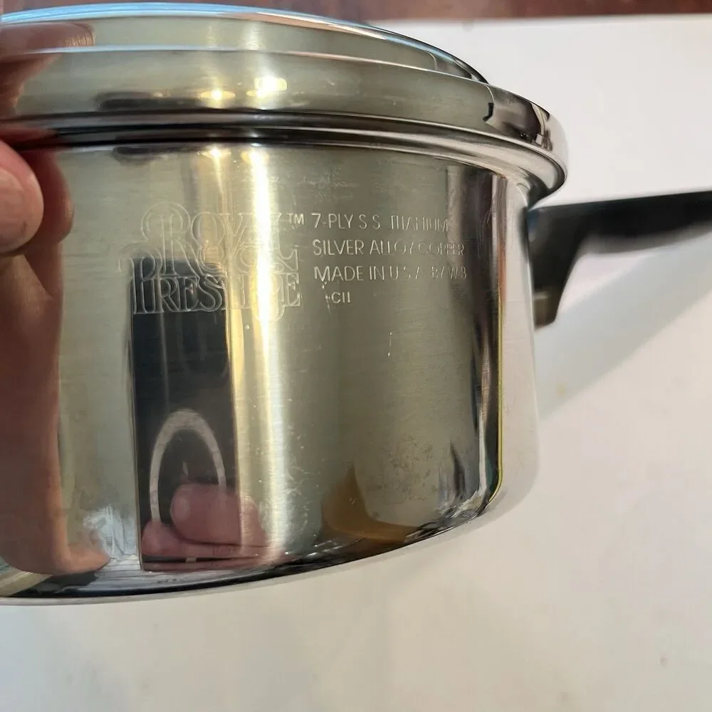 Royal Prestige 7 Ply SS Titanium Silver Alloy Copper 2 Quart Sauce Pan 7.5” &Lid